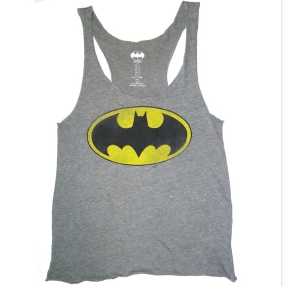 Forever 21 Batman racerback tank top gray size large - Picture 2 of 3